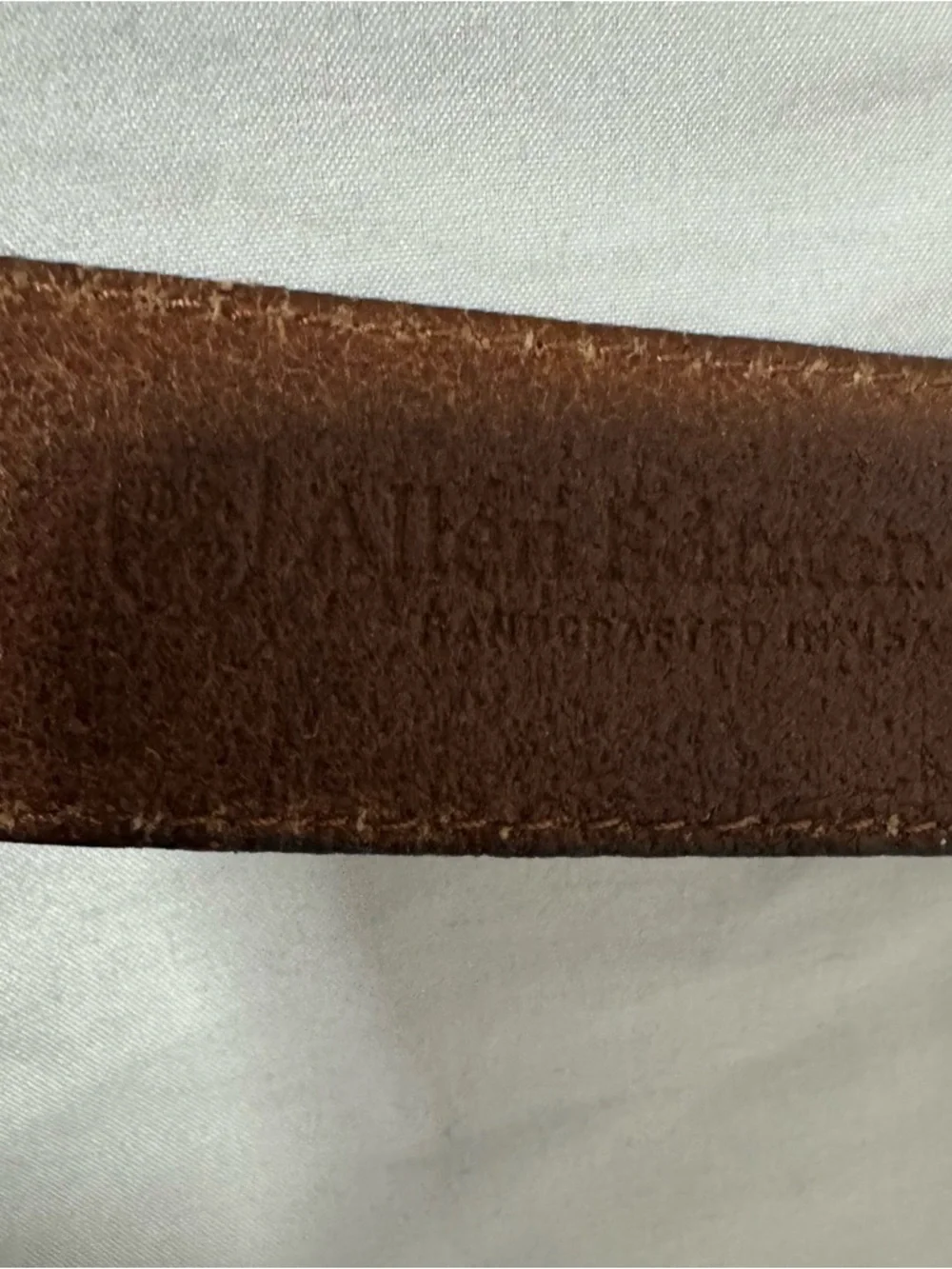 Allen Edmonds Cognac Leather Belt with Solid Brass Buckle USA 91/36 11704